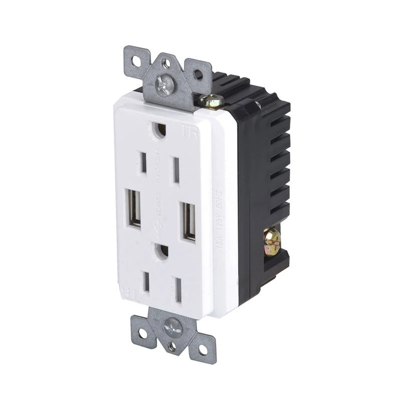 Electrical Outlet Receptacle Dual USB Charger USB Wall Socket