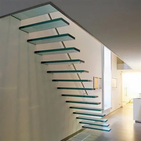 2020 New Arrival Modern Single Stringer Glass Stair Step