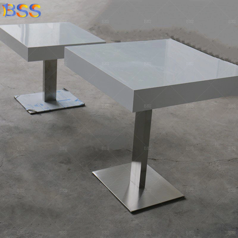 Square Table White Restaurant Fast Food Solid Surface Square Table