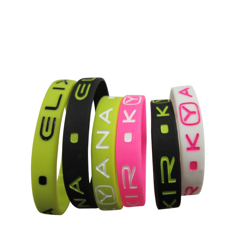 Custom Eco-Friendly Fashion Waterproof Imprinted Silicon Rubber for Sport From Customized Silicone Bracelet Wristband Promotional Items Gifts