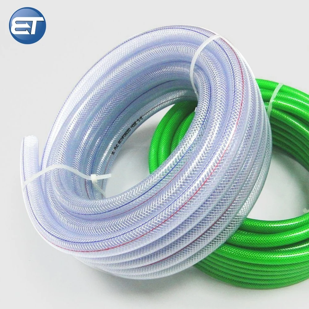 Heavy Duty Flexible PVC Clear Nylon Braided Hose Pipe 1/4" to 3" for Watering Garden Irrigation Shower Gas Oil Fuel