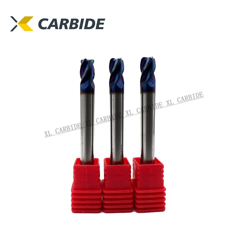 High Performance Blue Coated Tungsten Carbide End Mill Corner Radius