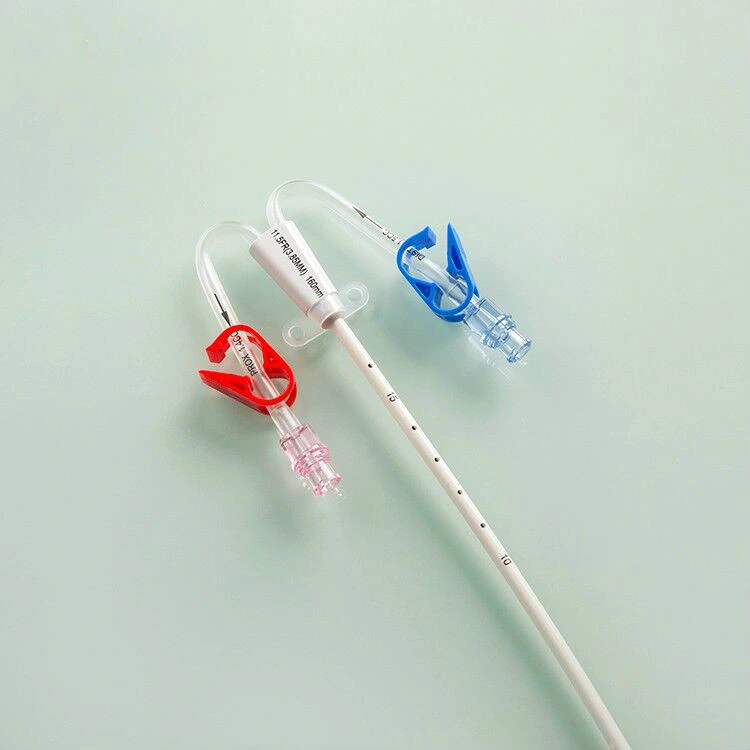 Disposable Hemodialysis Catheter Dialysis Tube Double Lumen Curved Tube