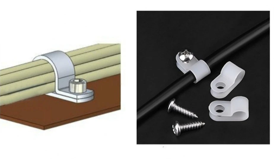 Pinzas de cable de tornillo de nylon pinza tipo R abrazaderas de cable de fijación de tubo Clips