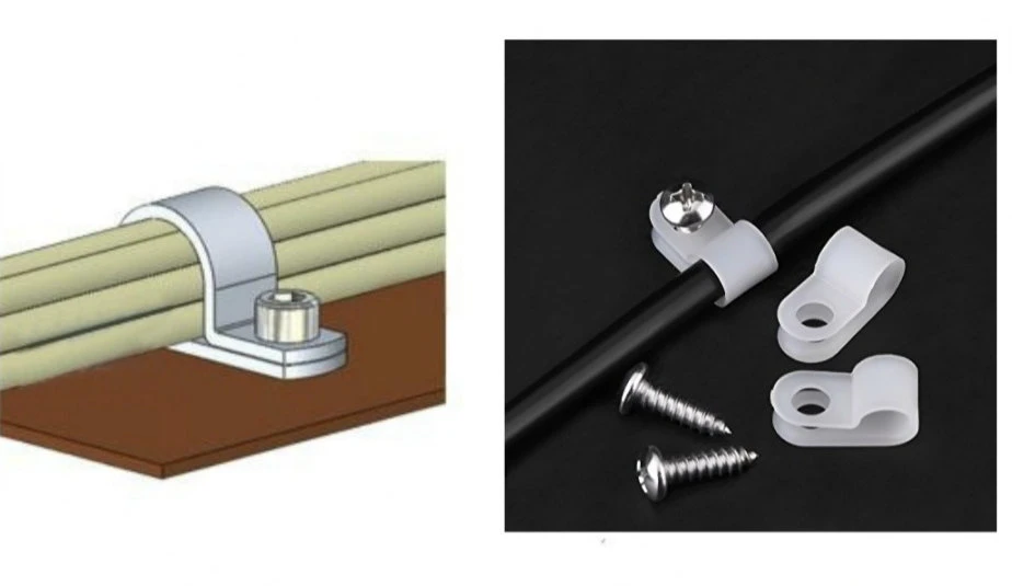 مشابك الأسلاك من النايلون من نوع R مشبك تثبيت مشبك تثبيت الكابل مسمار مشابك