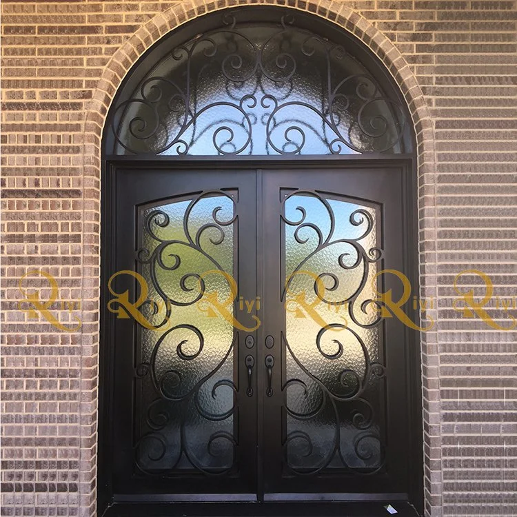 Decorative Interior Vine Cellar Door, Single Eyebrow Forged Iron Door