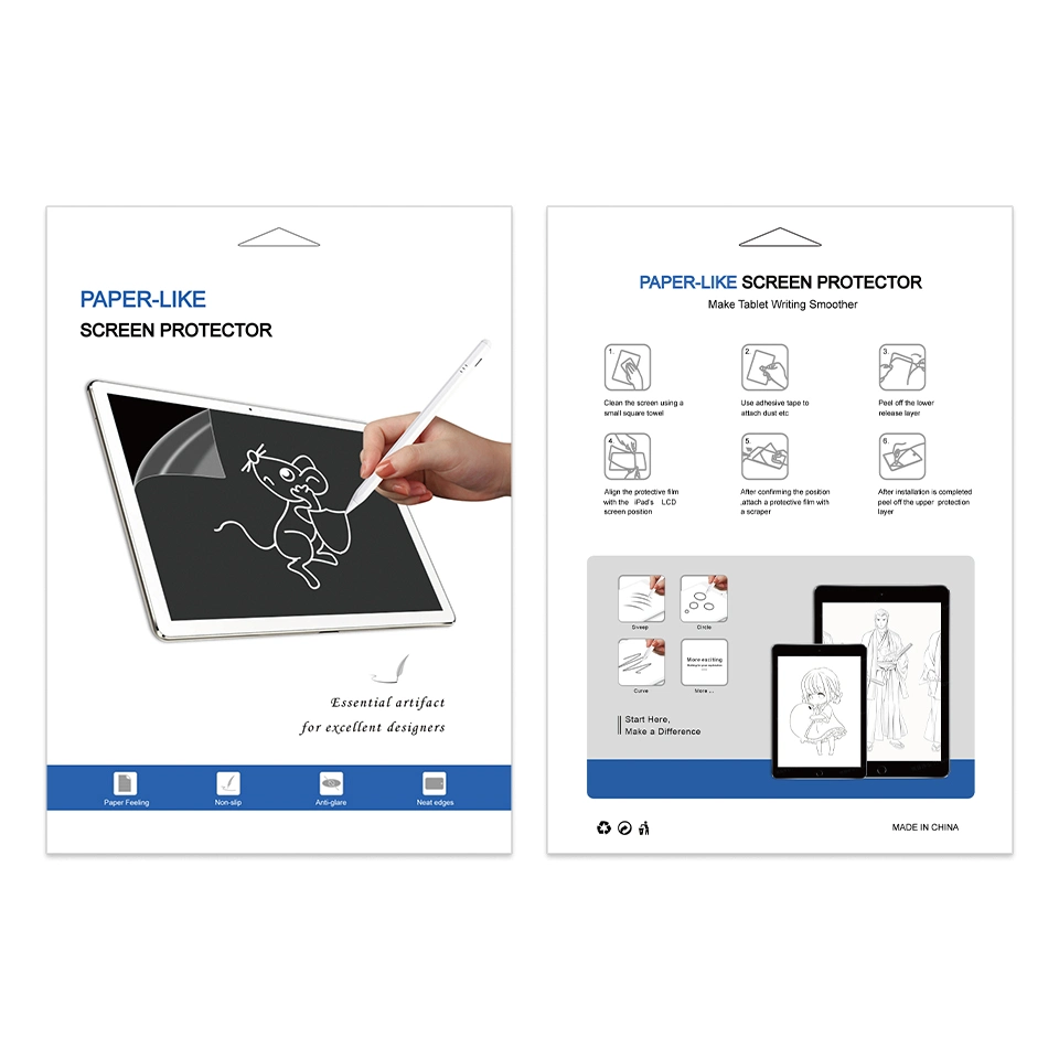 Para iPad 7/8/9 fábrica de suministro Nano Coating Mate textura de mascotas Película como protector de pantalla de papel