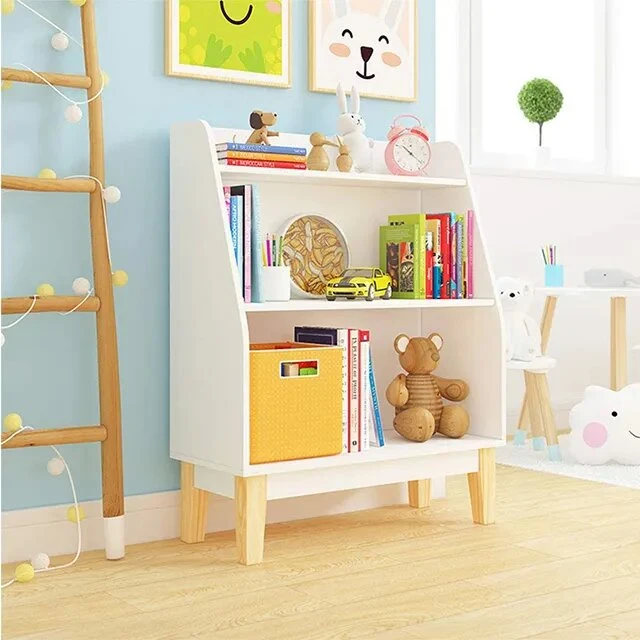 China Wholesale Children Furniture Wooden Toy Box Storage Cabinet Book Shelf Wooden Bookshelf Baby Furniture