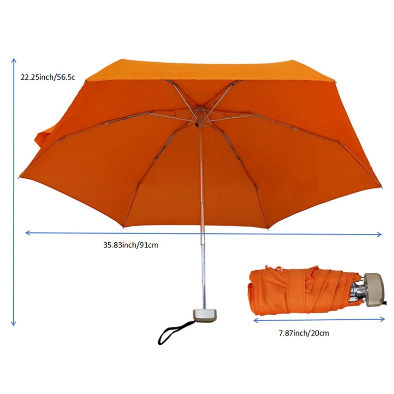 Cadre de 5 pouces 6 nervures à ouverture manuelle et coupe-vent personnalisable 19 Parapluie de pluie pliable, petite poche/fourre-tout