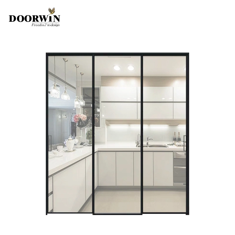 European Good Soundproof Heat Insulation Air Tightness Narrow Frame Slim Line Aluminum Sliding Glass Door