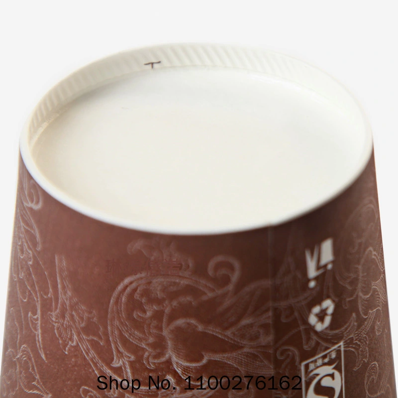 Disposable Coffee Cup Flower Pattern Thick Paper Cups Hot Drinks Juice Beverage Packaging Cups Takeaway Packages with Lids