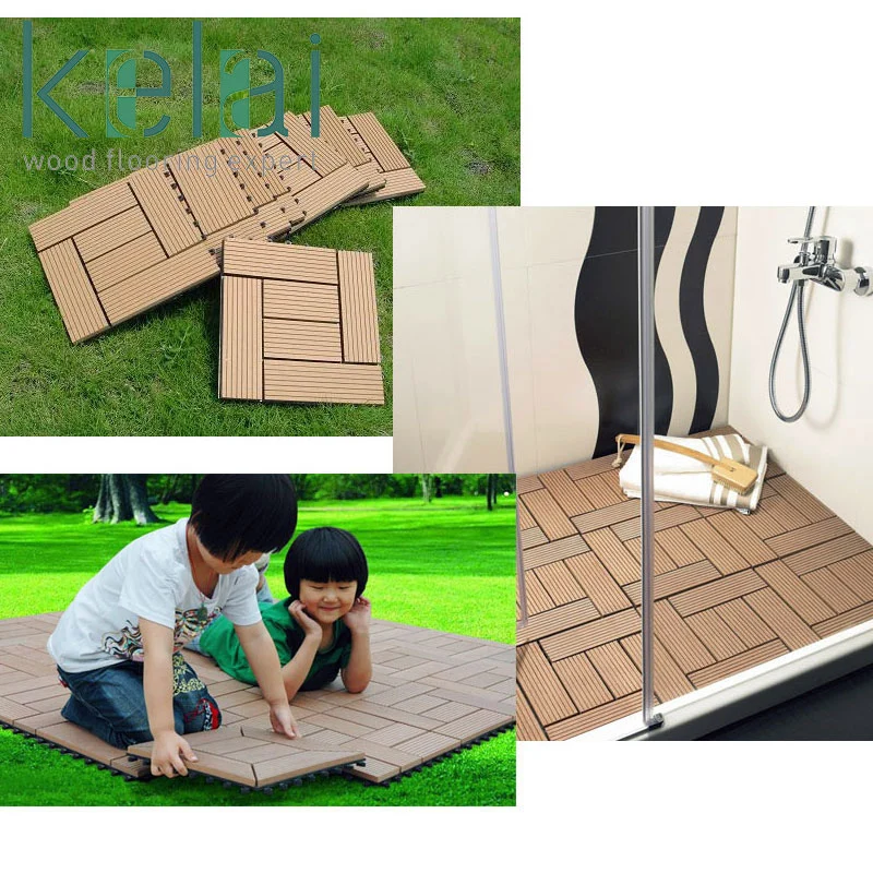 Plastic Wood WPC Flooring Composite Outdoor Deck Floor Tiles for House Decoration