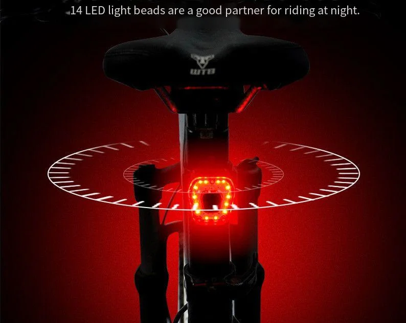 Bicycle Tail Light Cycling Equipment Mountain Bike Road Bike Accessories Night Ride Rainproof Highlight USB Rechargeable Tail Light