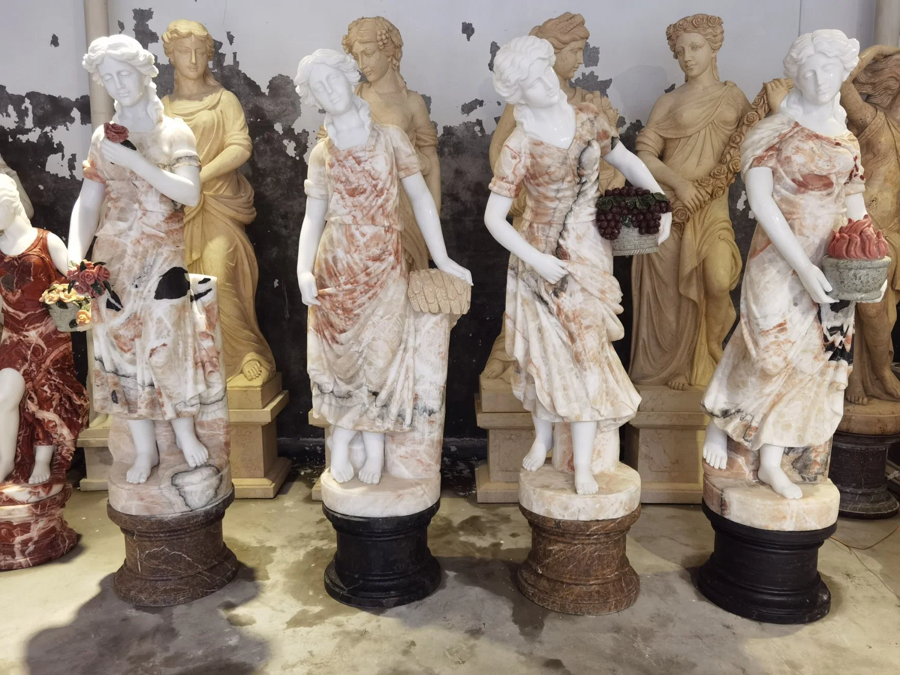 Lifelike Artistic Four Season Figures Statue Carving Marble Stone Sculpture (SYMS-130)