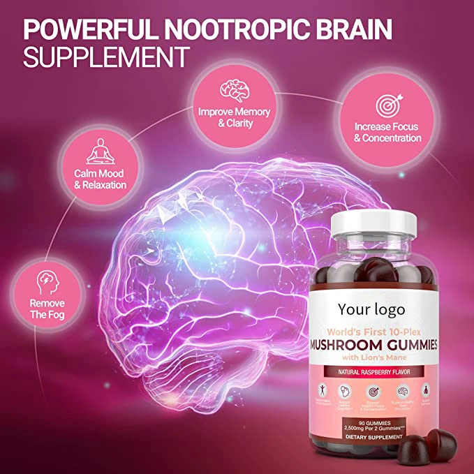 OEM Fiber Vegan Mushroom Gummies Best Mushroom Supplements Support Immune System