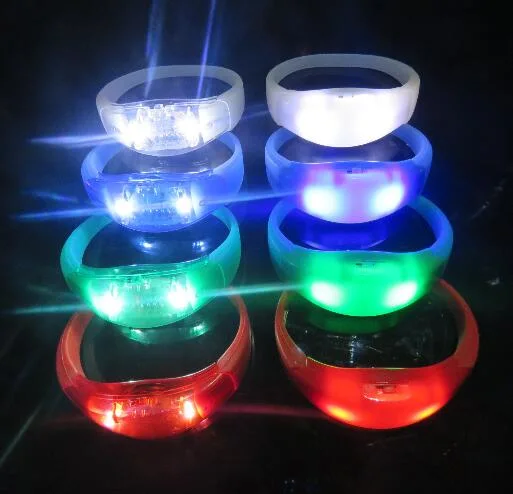 Concert Party Used Sound Activity Silicone LED Bracelet with on/off Button