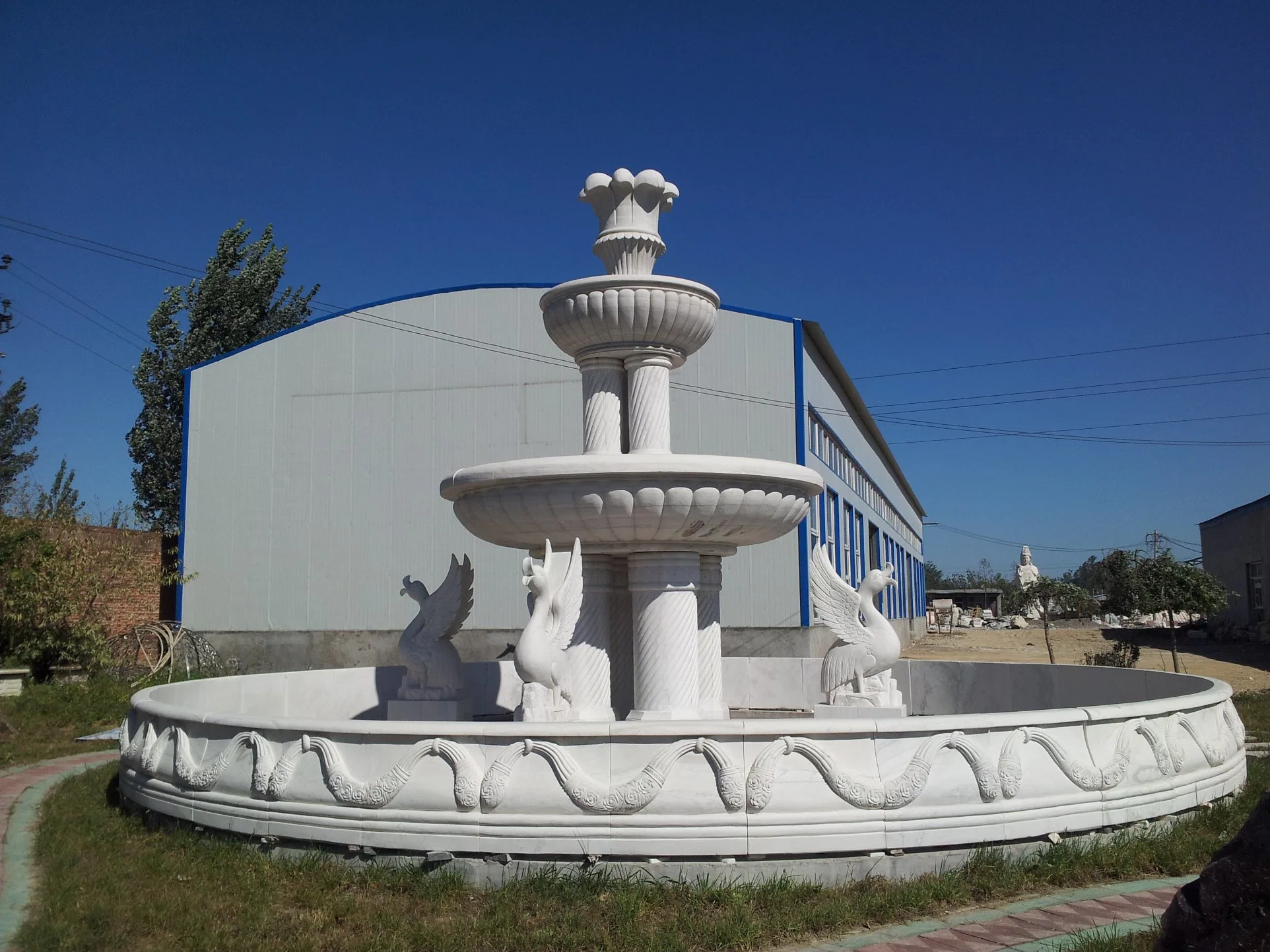 En el exterior de Mármol Piedra Grande Fuente de Agua para las ventas