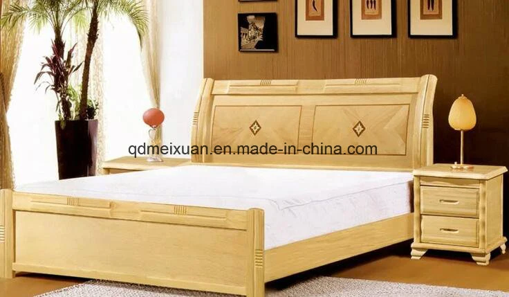 Solid Wooden Bed Modern Double Beds (M-X2309)