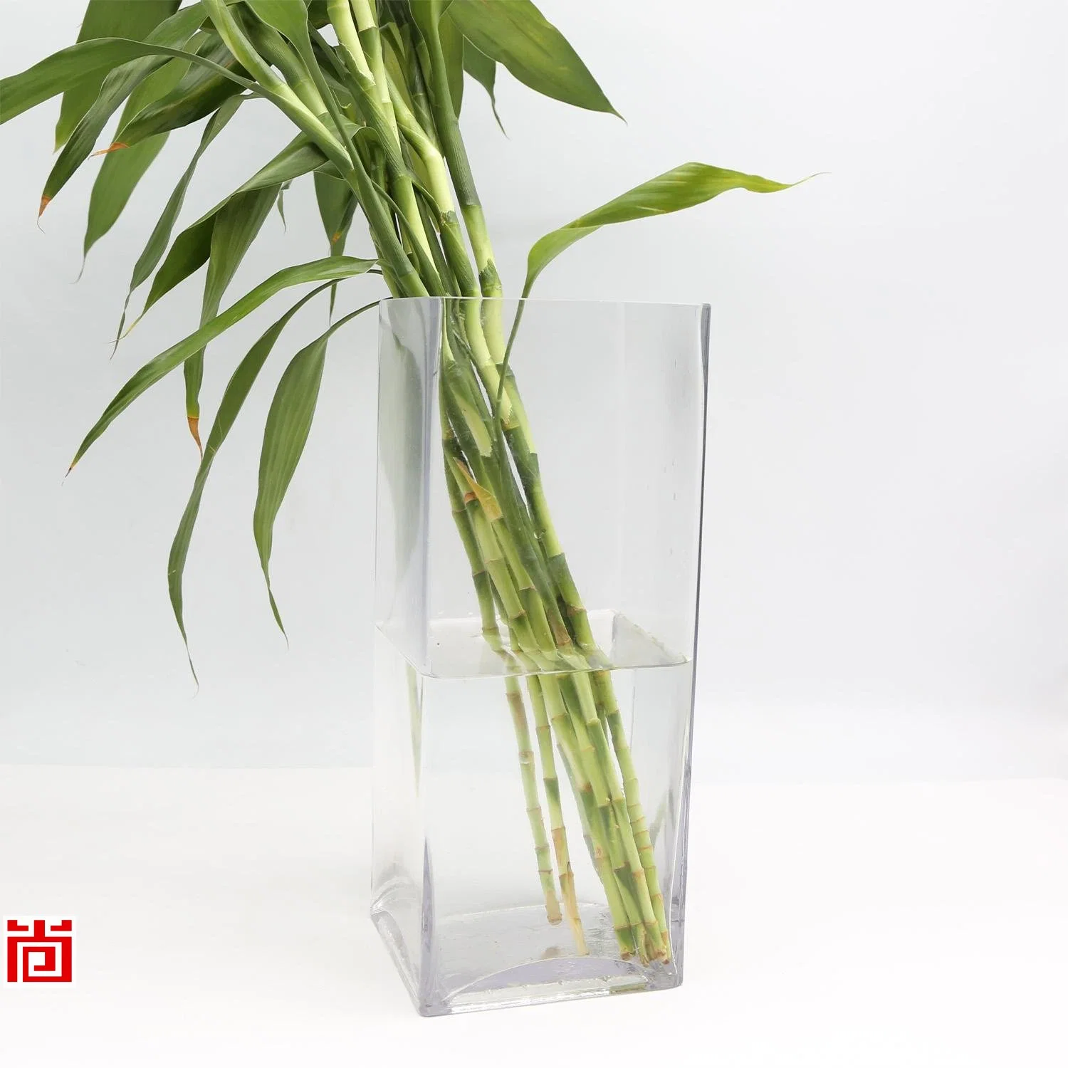 Clear Handmade Square Glass Vase for Home Decor
