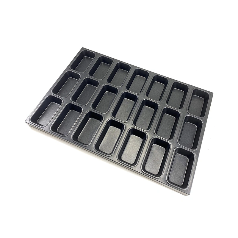 ODM&OEM Industrial Alusteel Non Stick 21-Mold Rectangular Muffin Cupcake Mini Loaf Bread Baking Pan