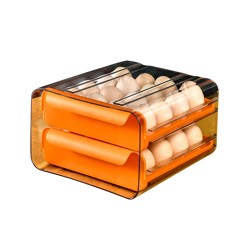 Hot Selling Kitchen Plastic Egg Storage Box Multi-Layer Stackable Kitchen Fridge Storage