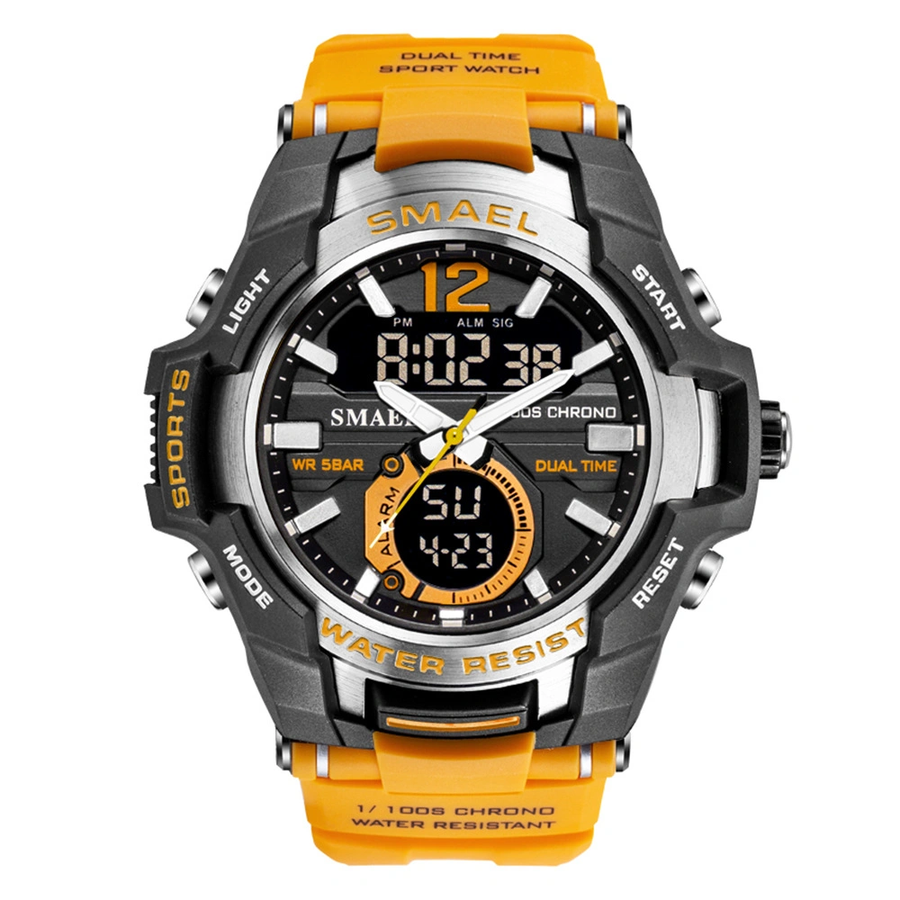 Gold Personality Alloy Outdoor Watch Men's Large Dial Sports Electronic Watch Waterproof Watches