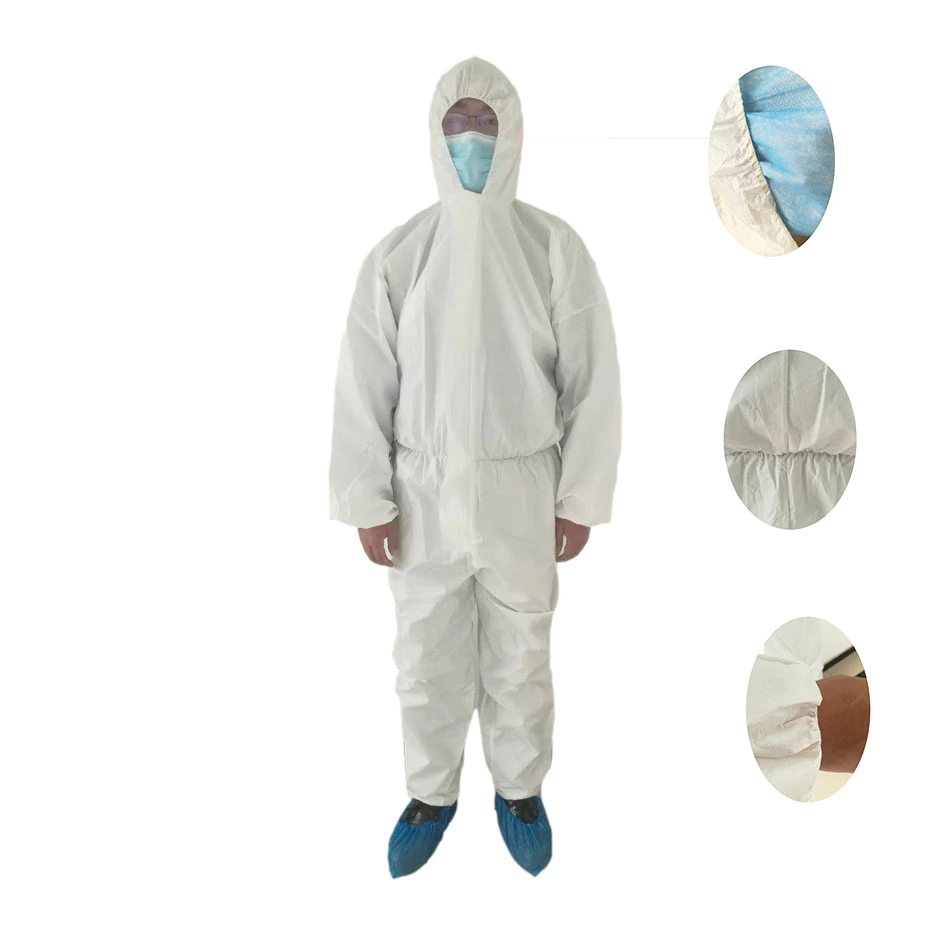 PP Non-Woven Fabric Disposable One-Piece Work Gown Safety Coveralls Medical Isolation Clothes