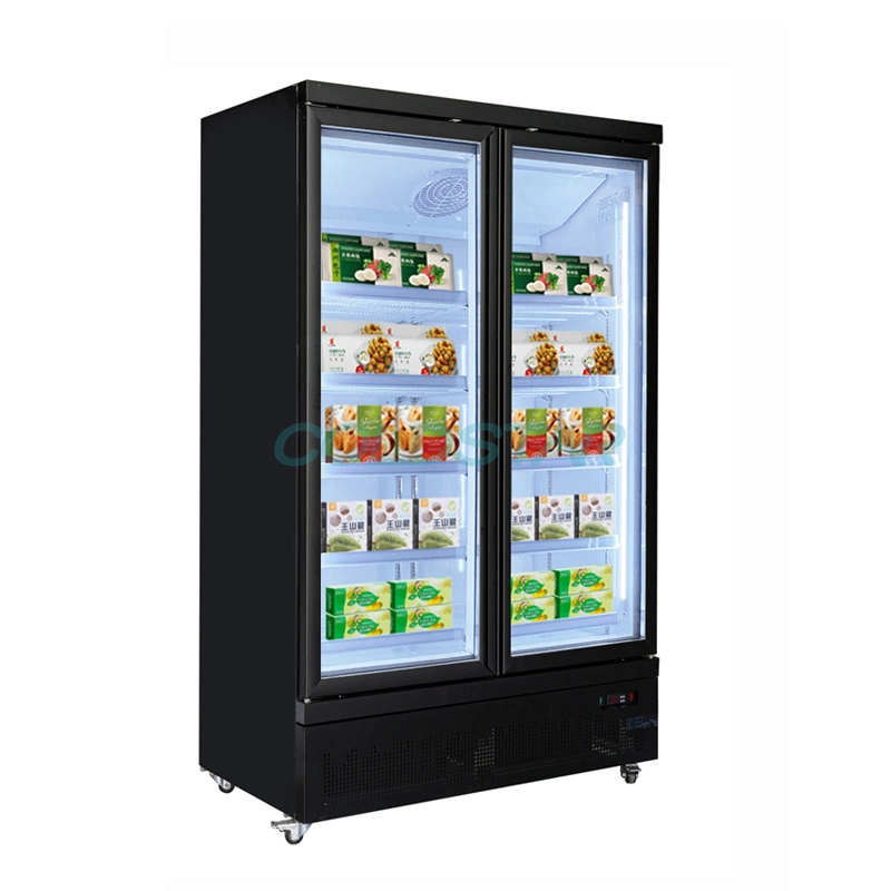 Supermarket 3 Doors Freezer Glass Display Freezing Merchandise