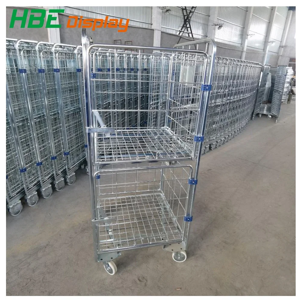 Warehouse Foldable and Nestable Industry Factory Storage Material Transport Pick up Trolley Roll Container