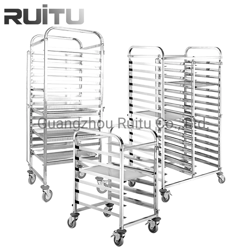 Knocked-Down Metal Stainless Steel Rolling 2 Layer Hand Carts Trolley with 4 Wheels for Hospital & Hotel Room Bar Restaurant Food Serving Transport Trolley