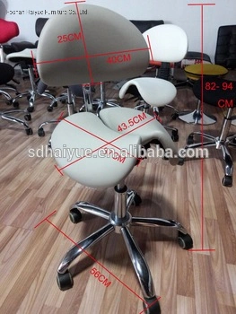 Ergonomic Swivel Adjustable Dental Saddle Stool Medical Chair with Wheels