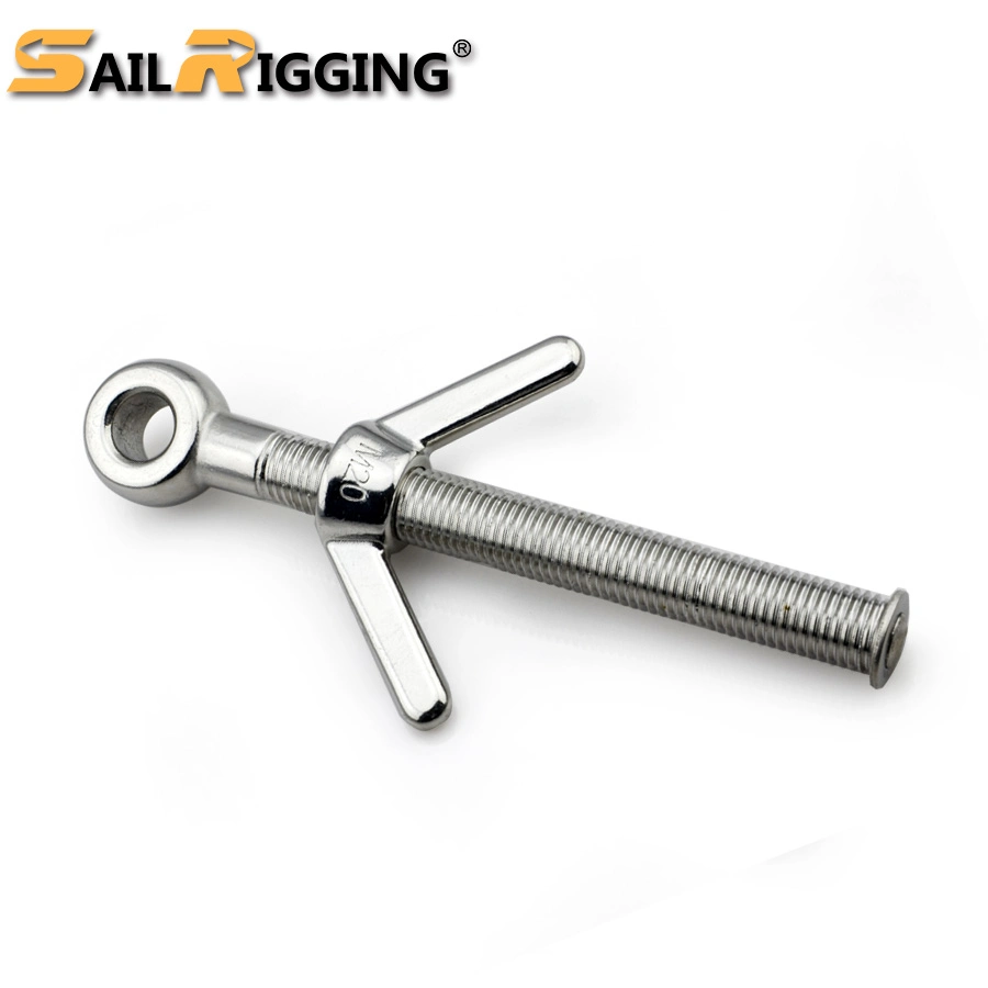 Stainless Steel Long Shank Wing Nut Eye Bolt