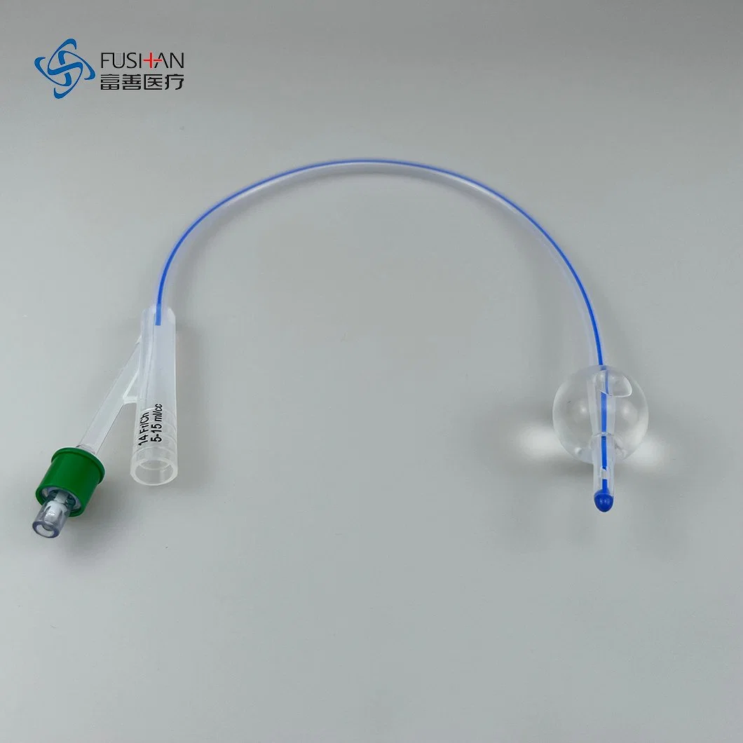 Fushan Medical Disposable Silicone 2 Way Foley Urinary Catheter with X Ray Line with CE and ISO 13485