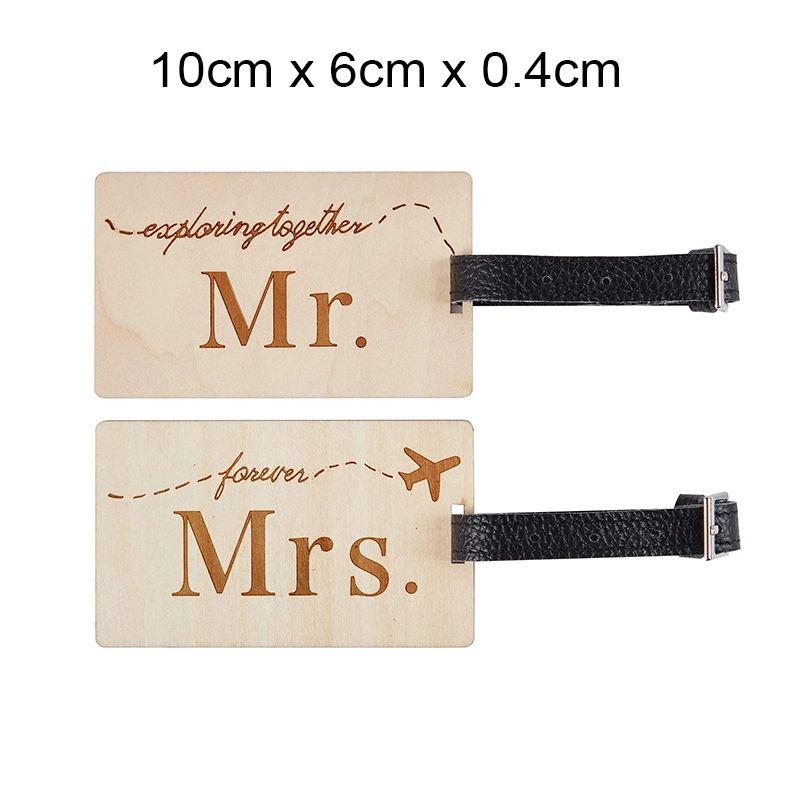 Bridal Shower Wedding Gift Travel Cute Couples Gift Honeymoon Wooden Luggage Tags