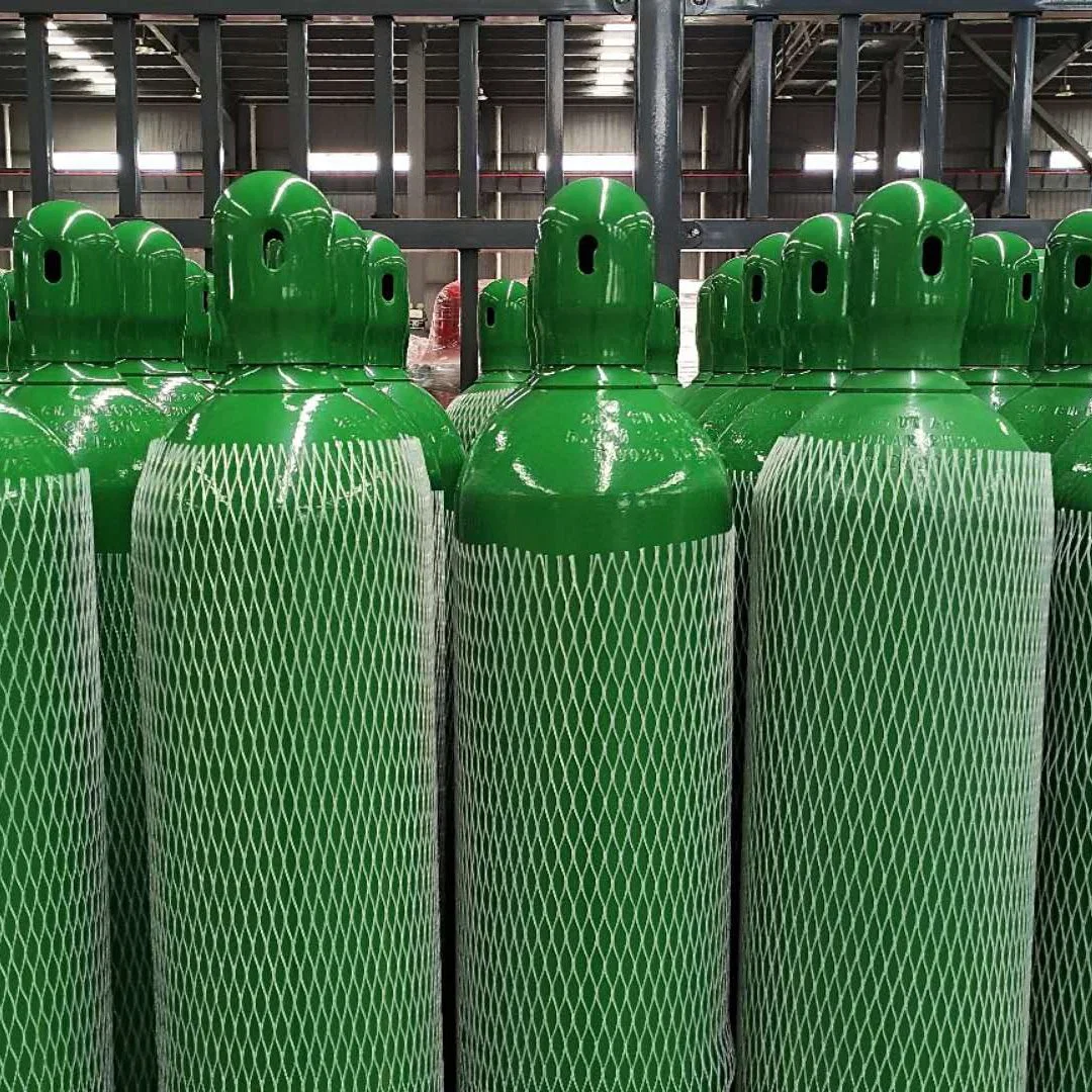 Best Popular 34CrMo4 Material Green Steel Gas Cylinder 50L Medical Oxygen Cylinder to Peru