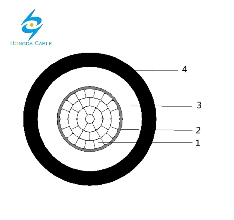 1 x 185 mm2 1 x 240 mm2 Al/XLPE/HDPE SAC-Luftabstandskabel 33 kV 20kV