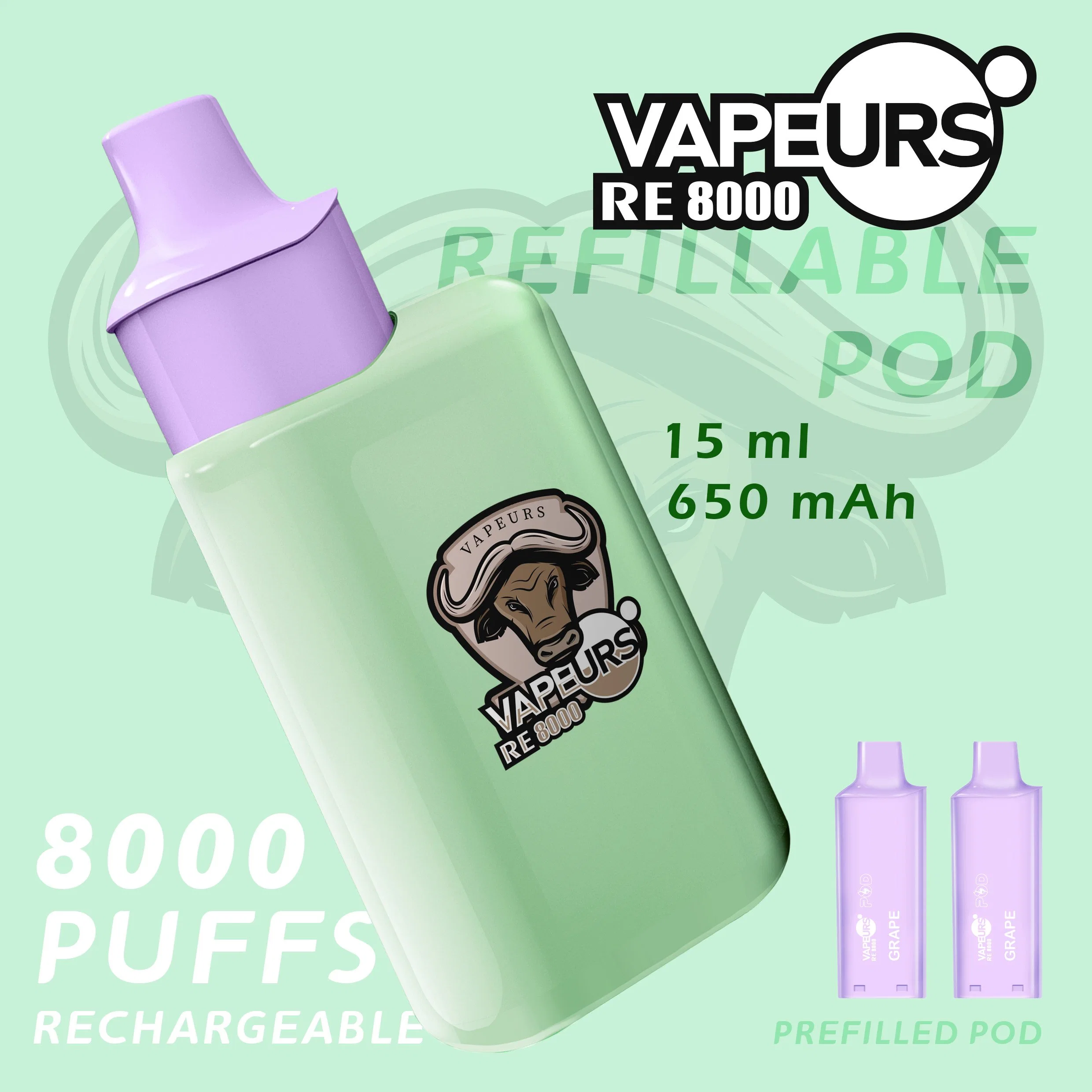 Одноразовые куклы Shenzhen Boxiang Вапэурс Re8000 Vape Pod 7500/8000 3%/5% никотина