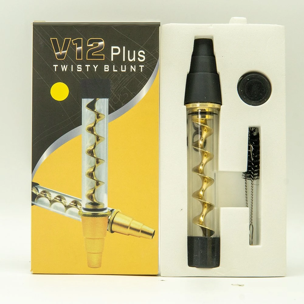 شعار V12 Plus مخصص شعار Cigarette ذو برغي صغير ملون من النحاس أنابيب تدخين الأنابيب
