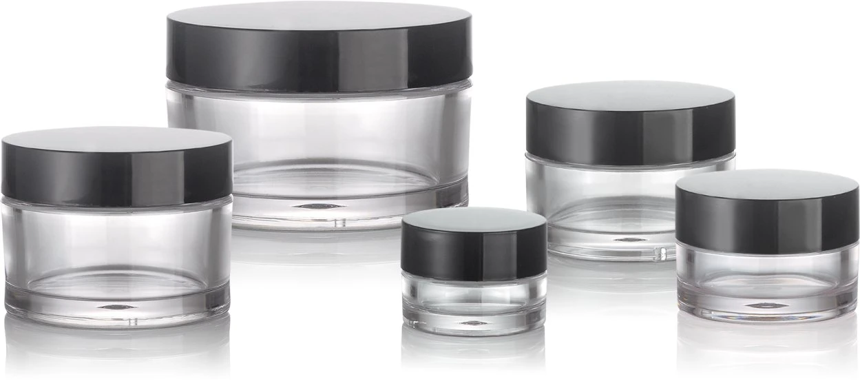 High quality Empty Clear PP Plastic Cosmetic Packaging with Cap Cream Jar