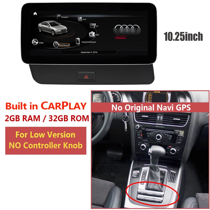 Silverstrong 10,25" Anti-deslumbramiento de coches estéreos CarPlay DVD Navigatior para Audi Q5 2013-2016