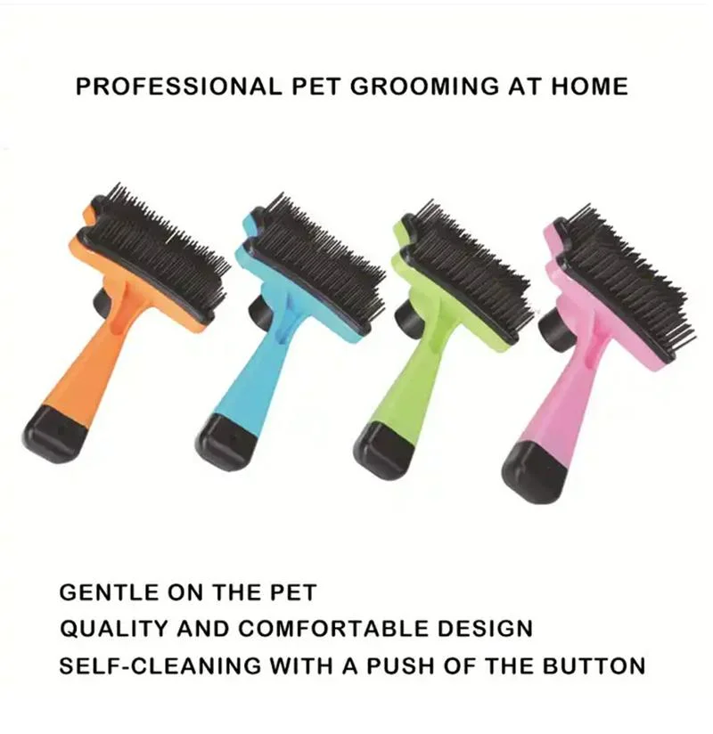 Pet Self Cleaning Hair Removal Brush One-Key Hair Removal Massage Beauty Comb