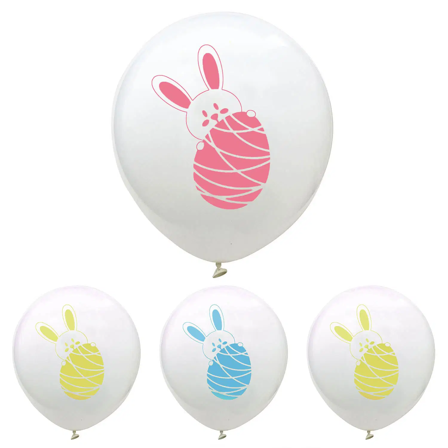 Venta caliente 12'' Feliz Pascua Conejo lindo globo de látex de la impresión de huevo de Pascua Globos fiesta de Halloween Decoración de Navidad