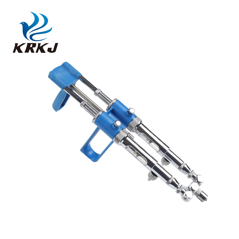 Automatic Dual Barrel Vaccinator Continuous Animal Injection Syringe