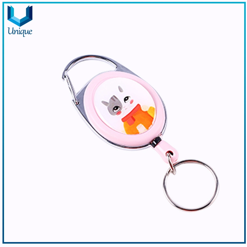 Custom Design Plastic Retractable Badge Reels ID Card Name Badge Holders Conference Card Key Badge Reel W/ Belt Clip for Promotional Gifts