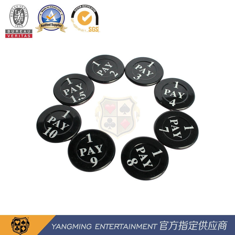 New Design Acrylic Crystal 40mm Round Niu Niu Texas Game Countertop Insurance Chip Coin Betting Accessories Ym-Nc01