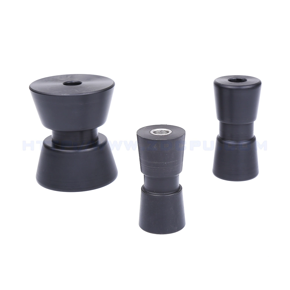 Customized Size Plastic Small Parts Concave Roller Wheels Black Rubber Pulley Wheel