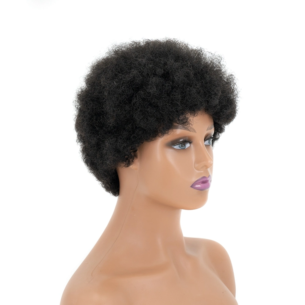 Kbeth Afro Kinky Curly Wigs für Mädchen 2021 Fashion Short Maschine hergestellt bereit zu versenden sehr günstige Fabrik Großhandelspreis Benutzerdefinierte Remy Damen Perücke für Schönheit