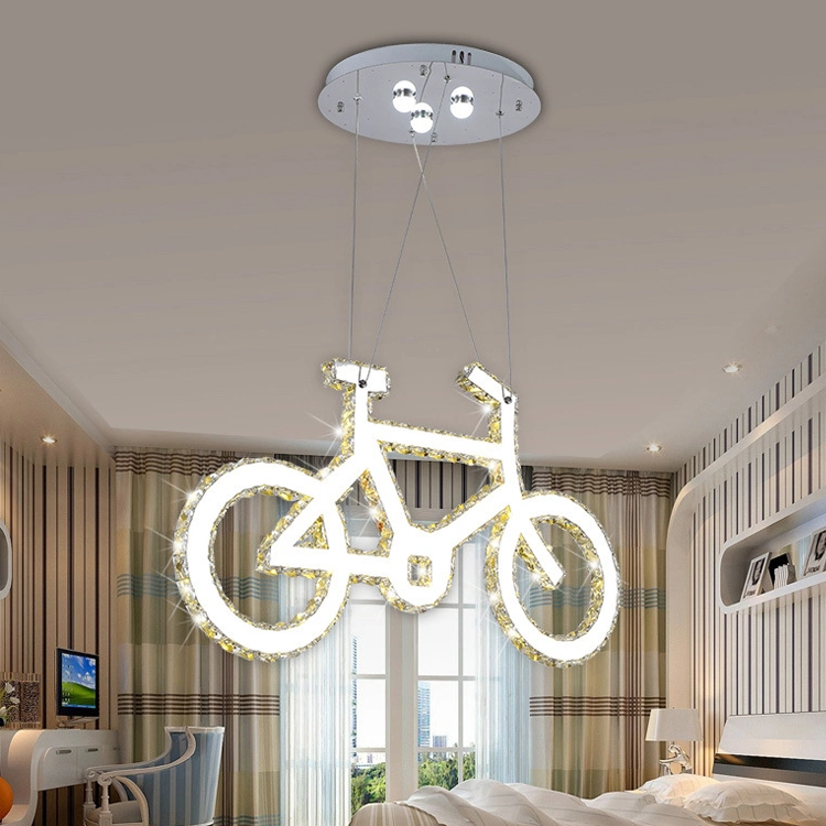 Candeeiro de luxo suspenso de luxo com lustre de bicicleta Tpstarlite Crystal Lamp