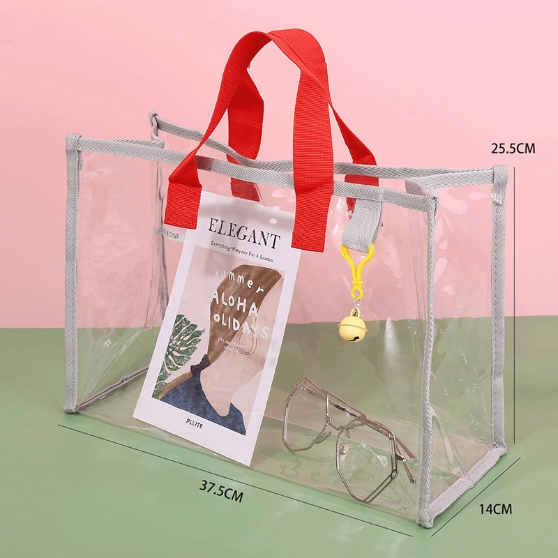 Transparent PVC Waterproof Handbag Beach Storage Bag Fashion High-End Cosmetic Storage Bag Gift Bag