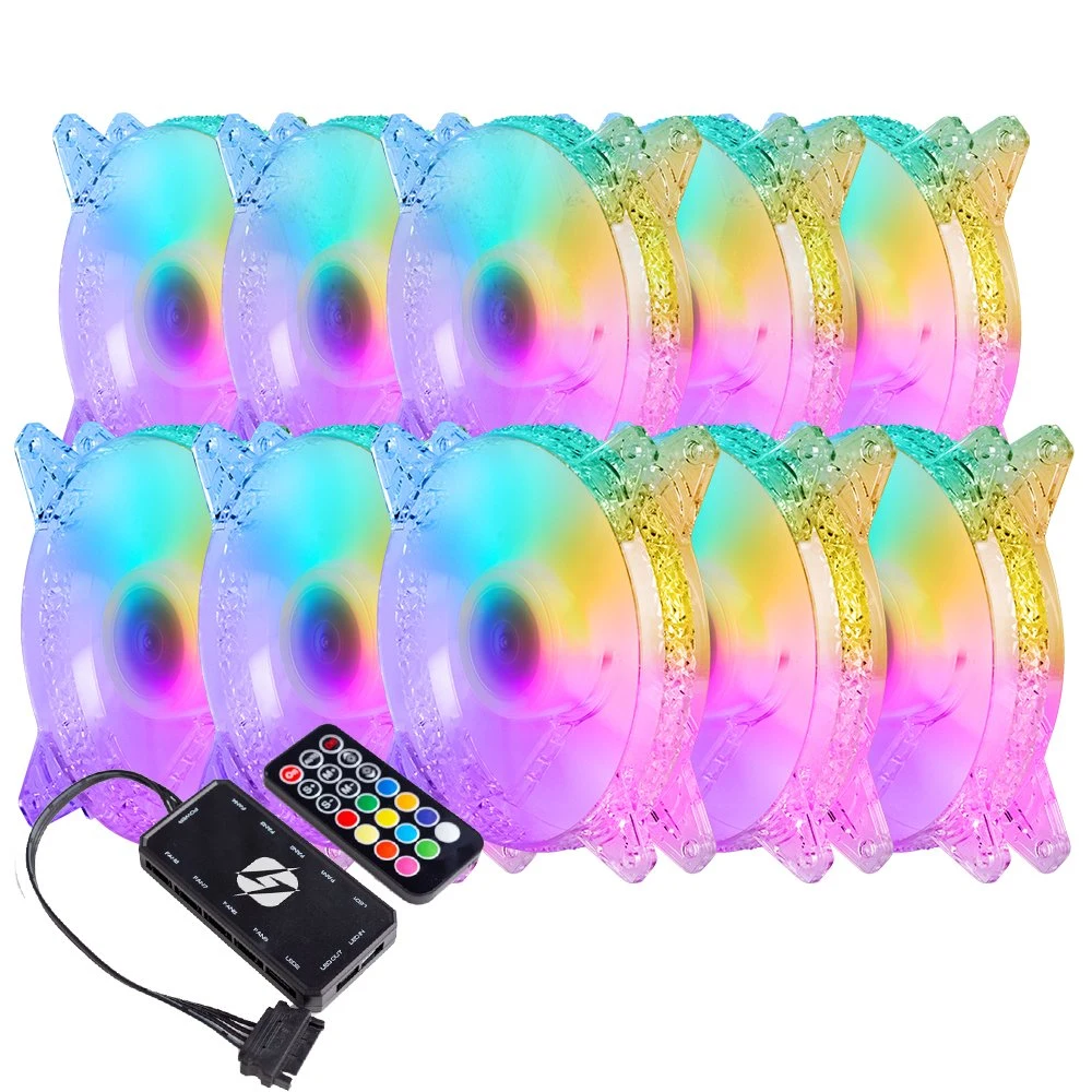 10 PCS OEM ODM Romantic Diamond Computer CPU PWM Cooling Fan 120mm PC Case RGB Fan